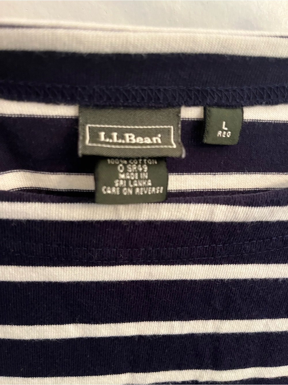 LL Bean Navy and White Boatneck Women's Dress - Picture 2 of 3